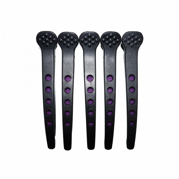 Best Selling Carbon Fiber Section Salon Silicone 5 hole Hair Clip Hair Tools Wholesale