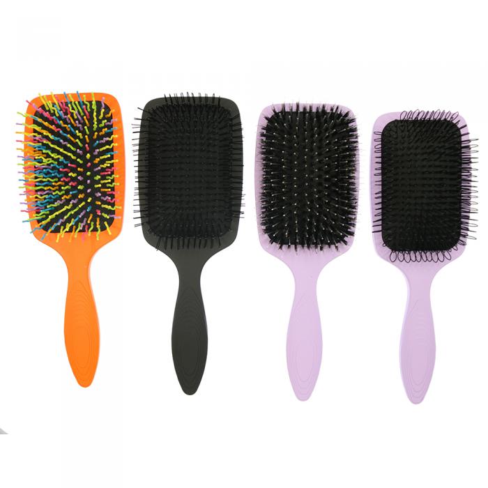 Black Paddle Cushion Hair Massage Hair brush Plastic Comb Nylon Barber brush