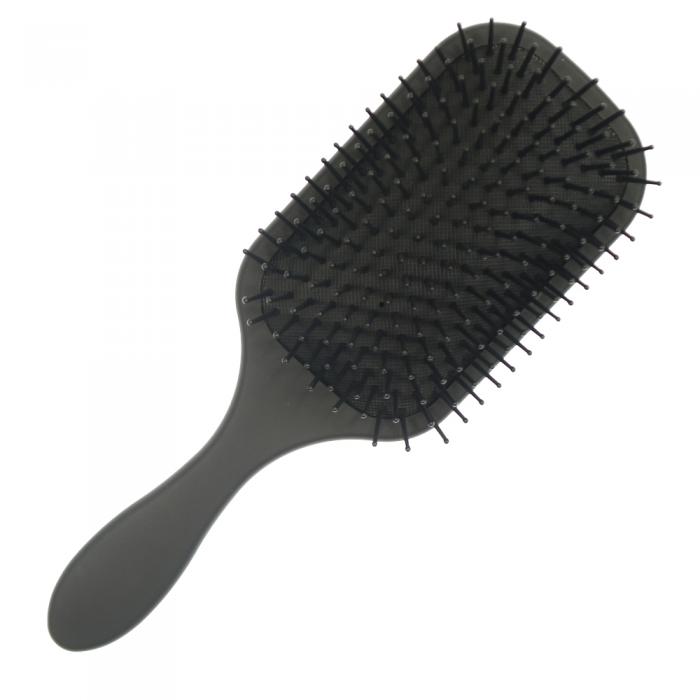Factory Direct custom logo professional black plastic nylon bristle paddle hair brush