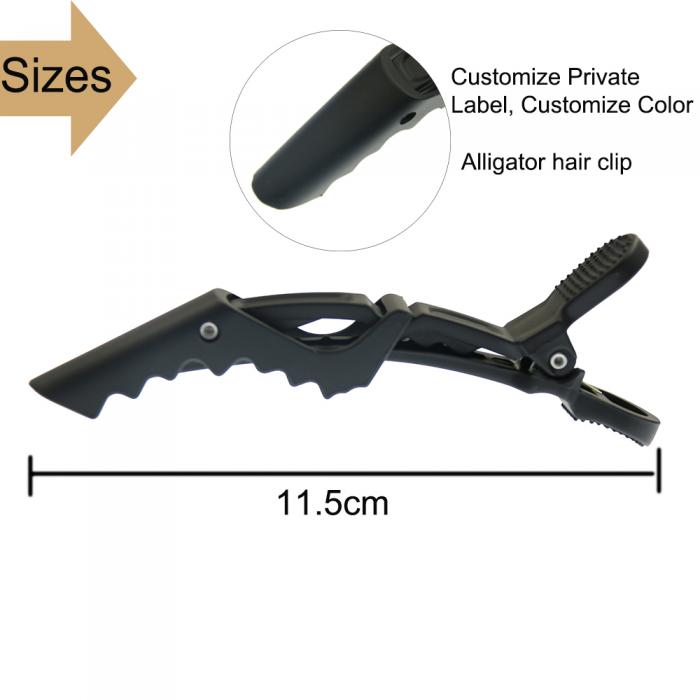 Hairdressing salon use plastic with rubber paint alligator hair clip