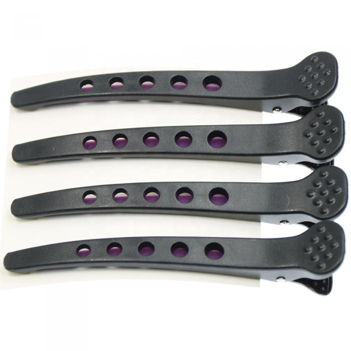 Best Selling Carbon Fiber Section Salon Silicone 5 hole Hair Clip Hair Tools Wholesale