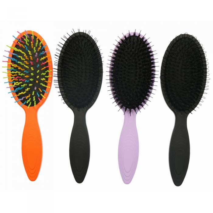 New hairtools cushion paddle brush boar bristle metalic rose gold hair brush