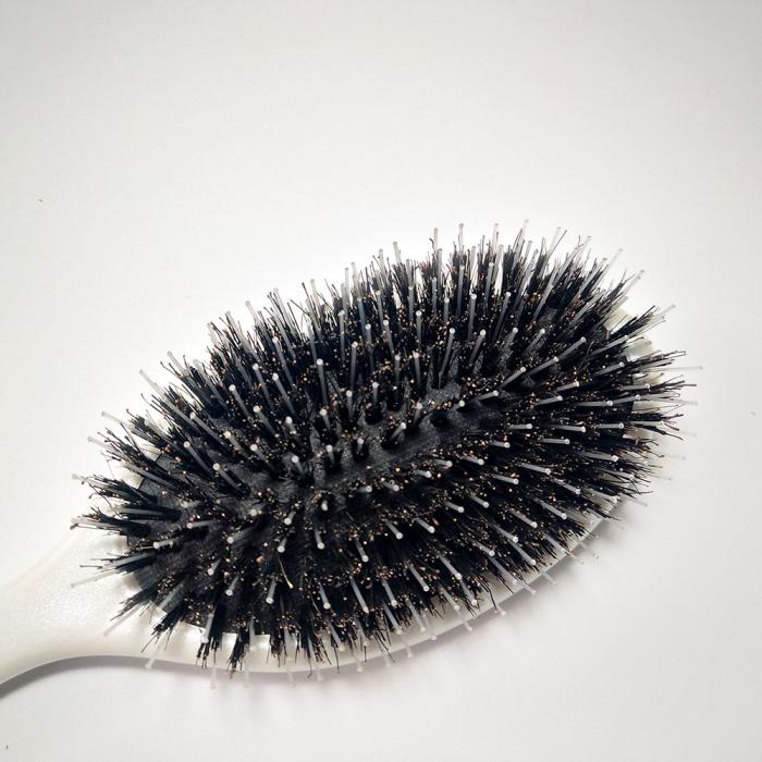 High Quality Hair care brush massager soft cushion boar bristle pearl white hair brush