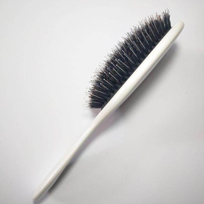 High Quality Hair care brush massager soft cushion boar bristle pearl white hair brush