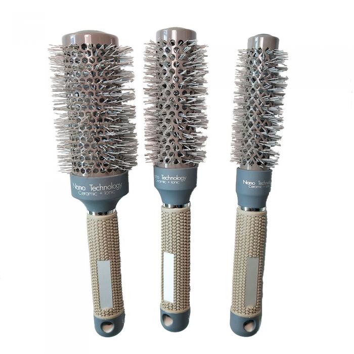 Salon Ceramic&Nylon Curly Hairbrush Massage Roller Comb Barber Hairdressing Round Hair Brush