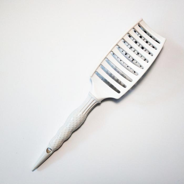 Cheap New design handle soft boar bristle and nylon pin white styling curling hair brushes