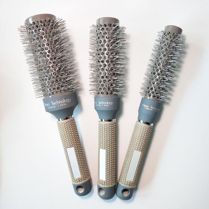 Salon Ceramic&Nylon Curly Hairbrush Massage Roller Comb Barber Hairdressing Round Hair Brush