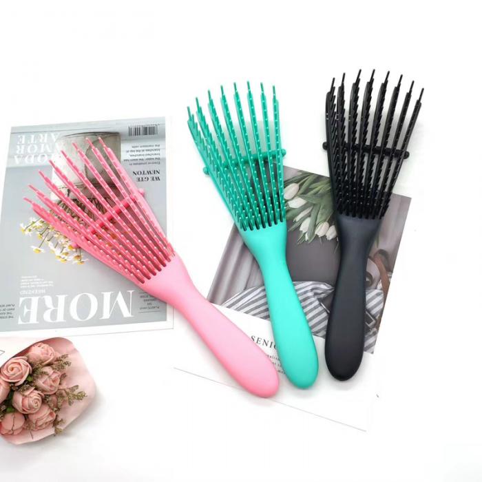 Factory OEM design vent hair brush, customize color logo printing flexible teeth detangle hair brush