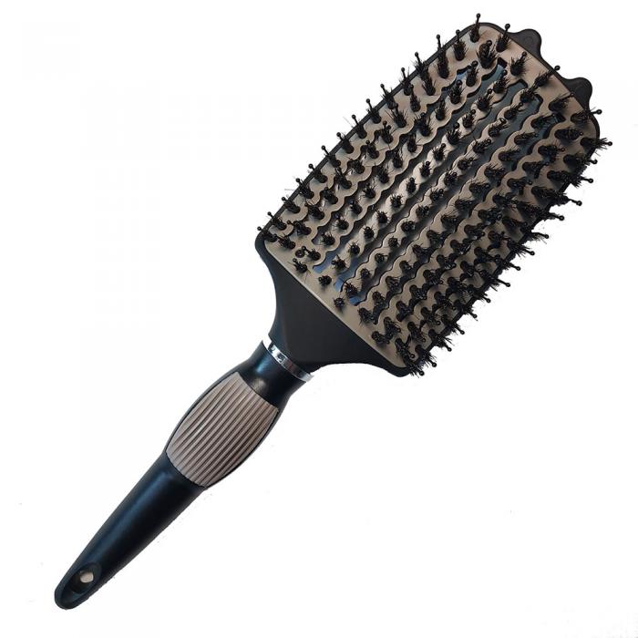 Custom LOGO professional decorative vent boar bristle hair brush with nylon bristle