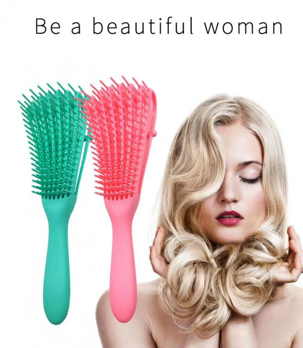 Factory OEM design vent hair brush, customize color logo printing flexible teeth detangle hair brush