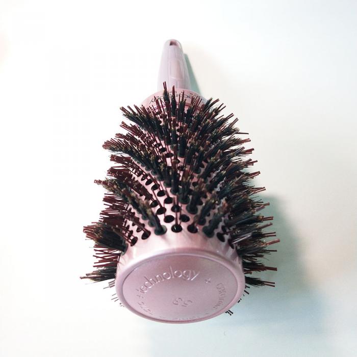 High Heat Resistant Aluminum Anti Rotation hole Roller Boar Bristle Hair Brush mix with nylon