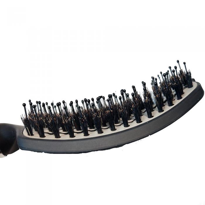 Custom LOGO professional decorative vent boar bristle hair brush with nylon bristle