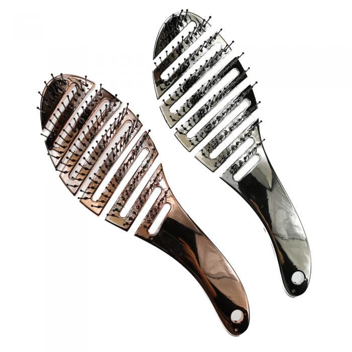 Custom Private Label White Logo Bendable Nylon Vent Hairbrush Wig Brushes