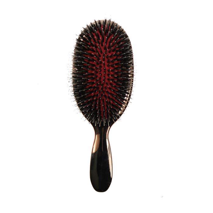 Hot Sale Hair tools paddle cushion boar bristle metallic gold hair brush for home or salon use