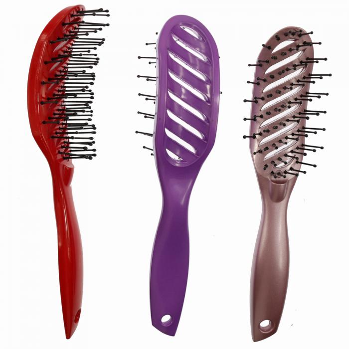 Barber Tools Detachable 9-row Black Plastic Hair Combs and Detangling Hair Brush