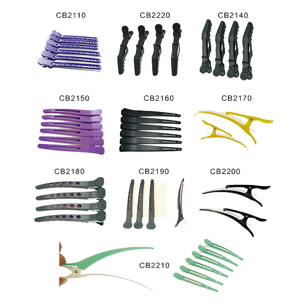 Best Selling Carbon Fiber Section Salon Silicone 5 hole Hair Clip Hair Tools Wholesale