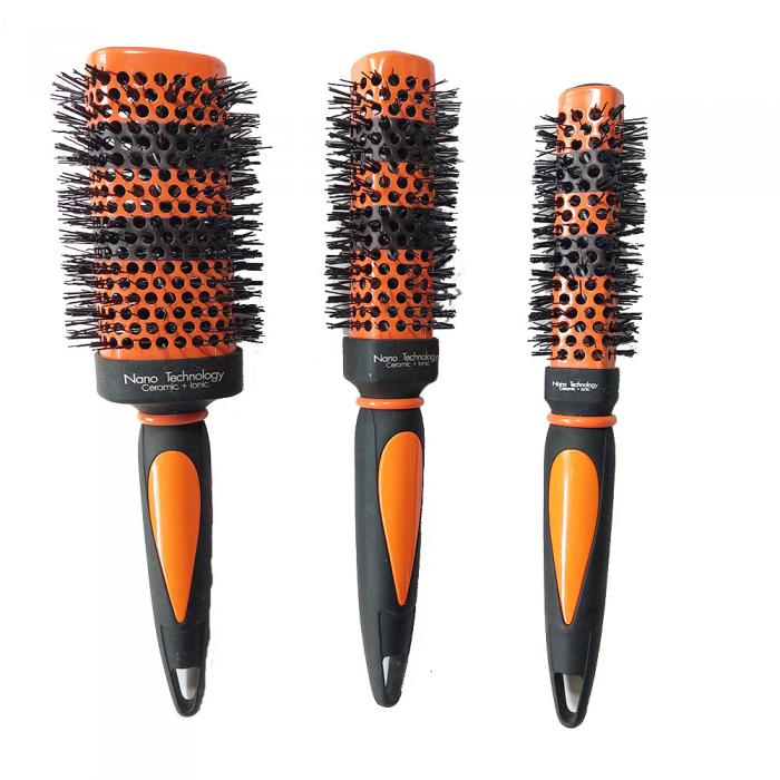 Heat Resistant Square Barrel Ceramic Paint Double Line Change Color Hair Brush