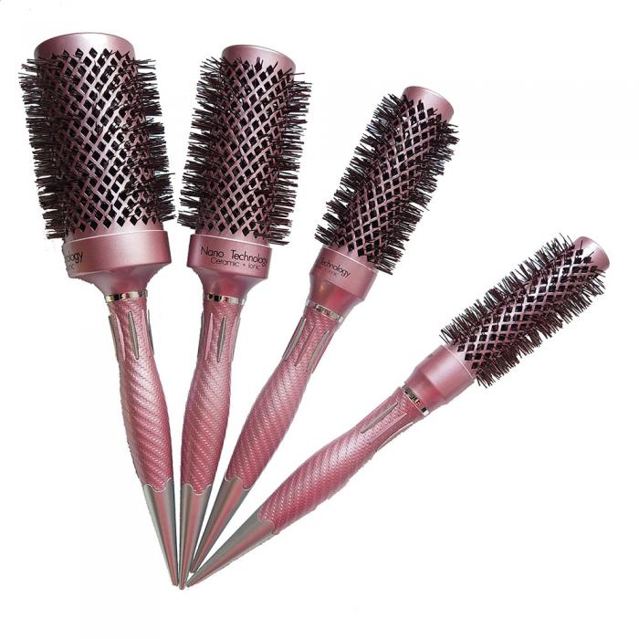Professional Salon Rose Gold Ceramic Hairdressing Tools Round Styling Roller Hair  Brush