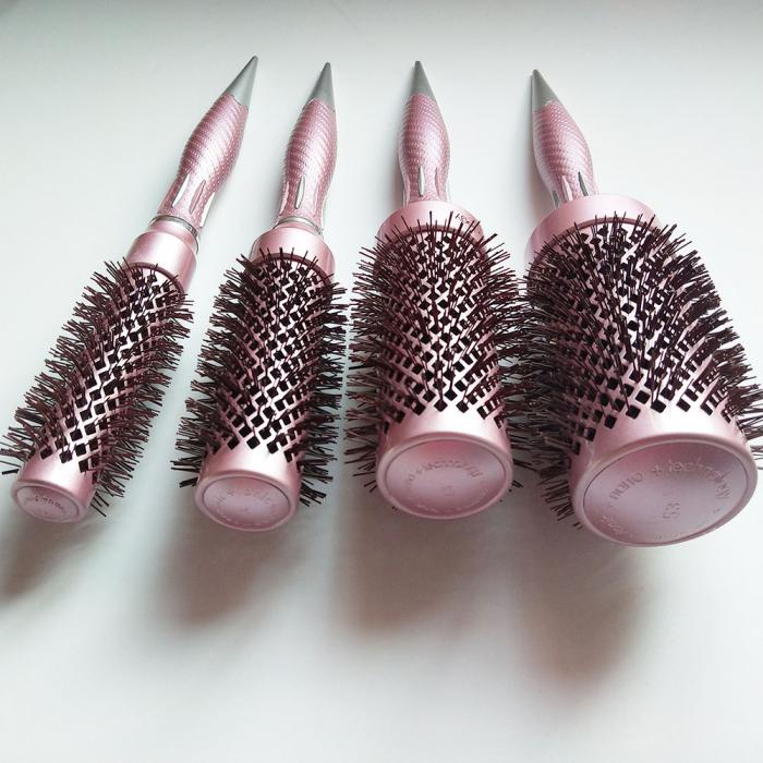 Professional Salon Rose Gold Ceramic Hairdressing Tools Round Styling Roller Hair Brush