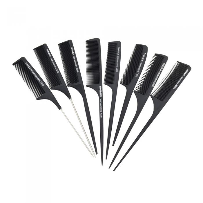 High quality barber shop salon tools  fiber haircutting rat tail  carbon hair comb