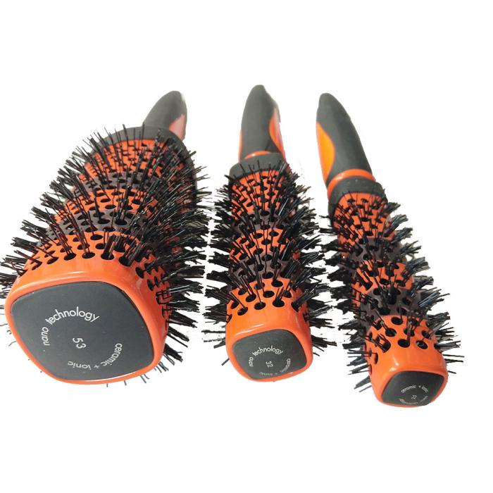 Heat Resistant Square Barrel Ceramic Paint Double Line Change Color Hair Brush