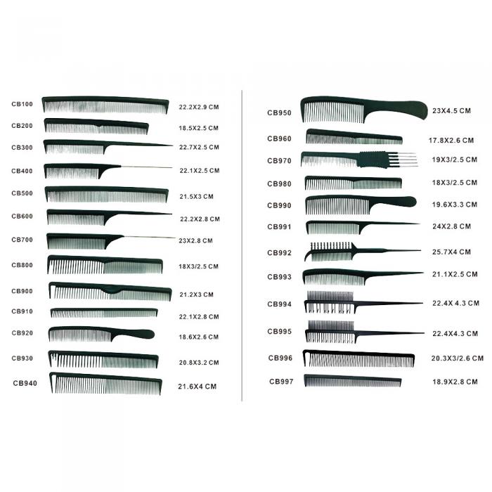 High quality barber shop salon tools  fiber haircutting rat tail  carbon hair comb