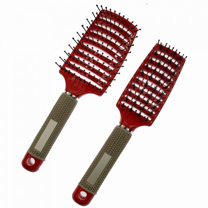 Factory Direct Curve Plastic Boar Bristle and Nylon Vent Hair Comb Brush