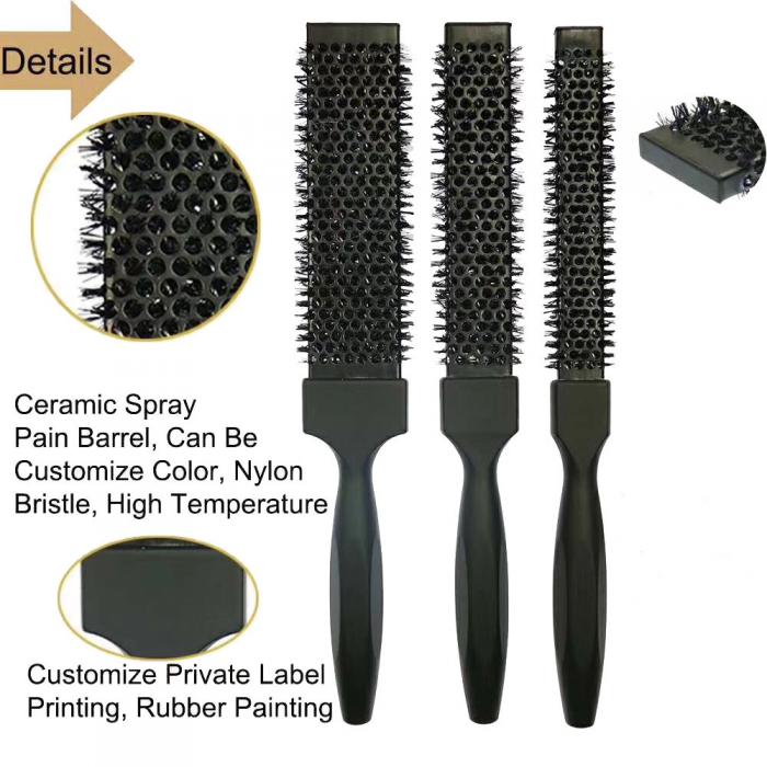 2019 New Professional Salon Tool 165mm Longer Barrel Square Ceramic Ionic Curling Hair Brush