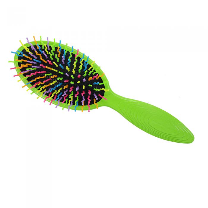 Colorful Different Pin detangling hair Brush Rubber Finished Cushion Brushes Wholesale