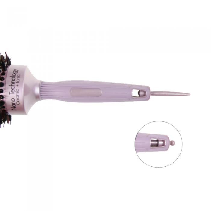 High Heat Resistant Aluminum Anti Rotation hole Roller Boar Bristle Hair Brush mix with nylon