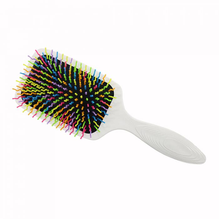 Colorful Pin Paddle Cushion Detangling Hair Brush Professional wooden Hair Massage Brush