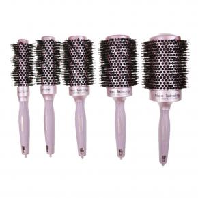 High Heat Resistant Aluminum Anti Rotation hole Roller Boar Bristle Hair Brush mix with nylon