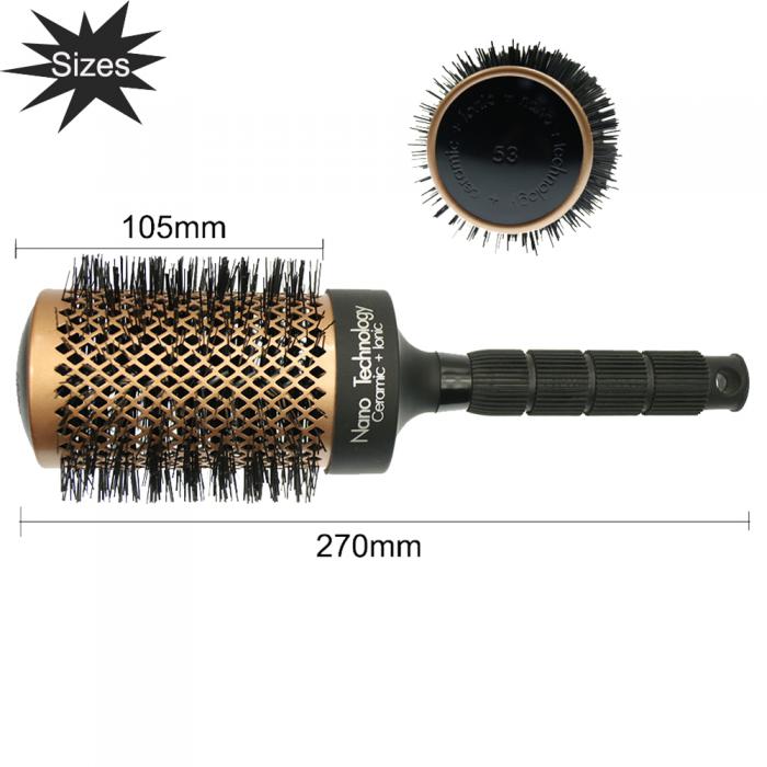 Round Ceramic Aluminum With Coating Barrel Nylon Bristle Hair Styling Brushes Wholesale Price