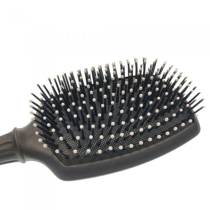 Professional salon supplies black nylon pins paddle and cushion massage hair brush
