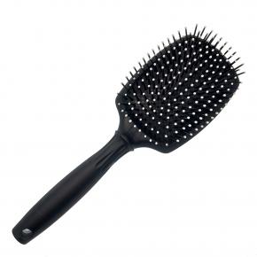 Professional salon supplies black nylon pins paddle and cushion massage hair brush