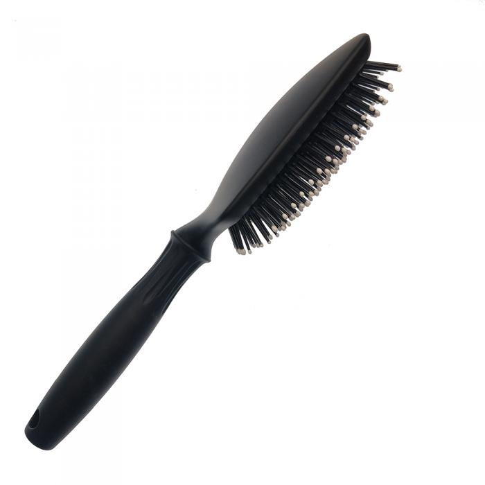 Professional salon supplies black nylon pins paddle and cushion massage hair brush