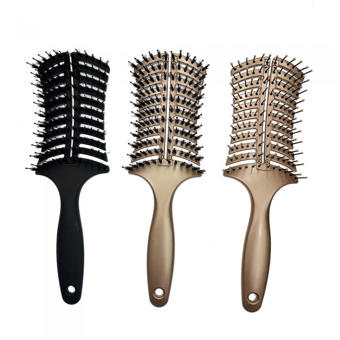 Latest private label hairtools Curved and Vented Detangle Boar Bristle Hair Brush