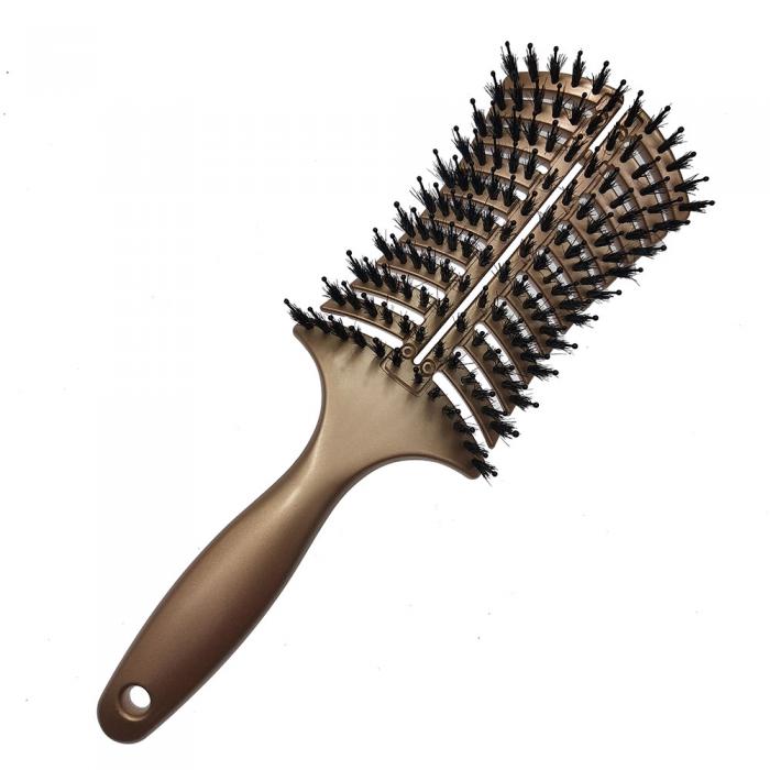 Latest private label hairtools Curved and Vented Detangle Boar Bristle Hair Brush
