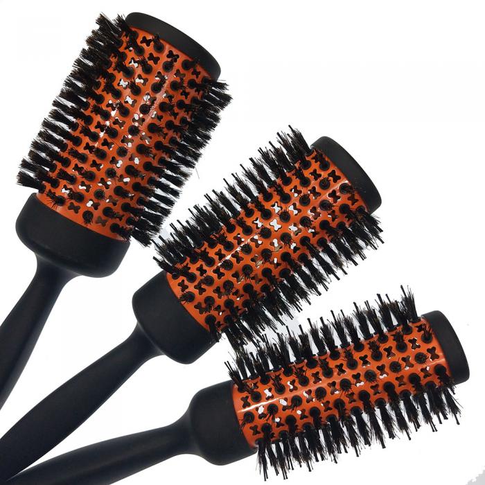 Hair Styling Brush Boar Brsitle Heat Resistant Round Ceramic Luxury Hair Salon Brush
