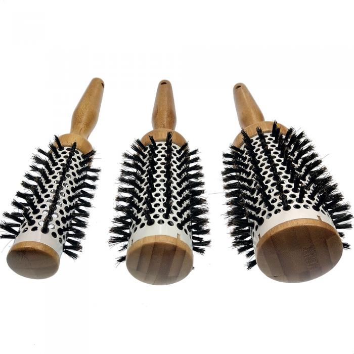 Professional Boar Bristle Wooden Handle Ceramic Round Hair Brushes
