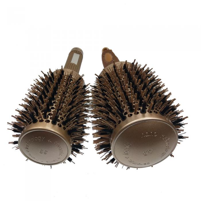 Nano Ionic Boar Bristle Hair Brush Dry Hair Round Brush 4 Sizes Professional Salon Styling Tools