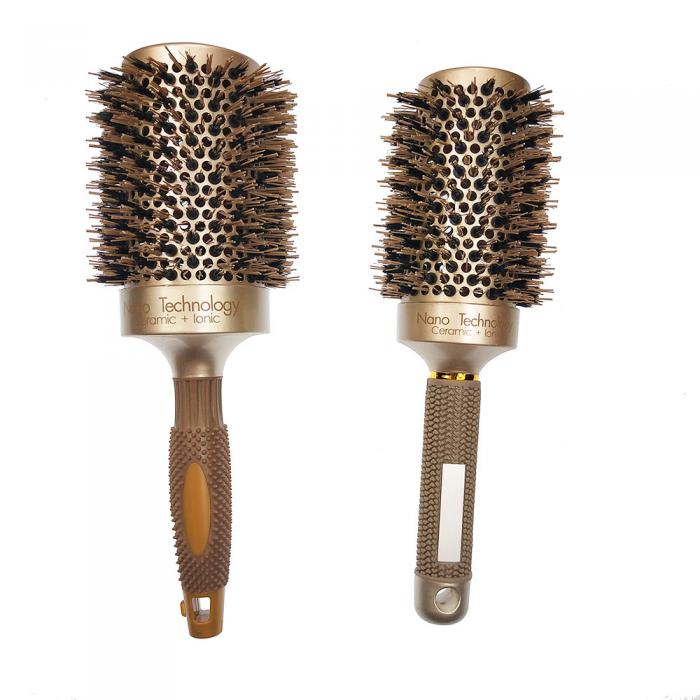 Nano Ionic Boar Bristle Hair Brush Dry Hair Round Brush 4 Sizes Professional Salon Styling Tools