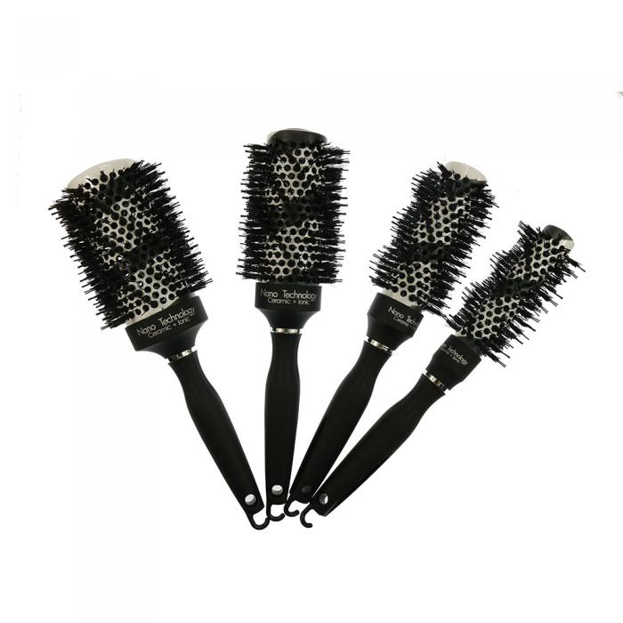 Full color changed thermal hair brush ionic round brushes professional salon shop use