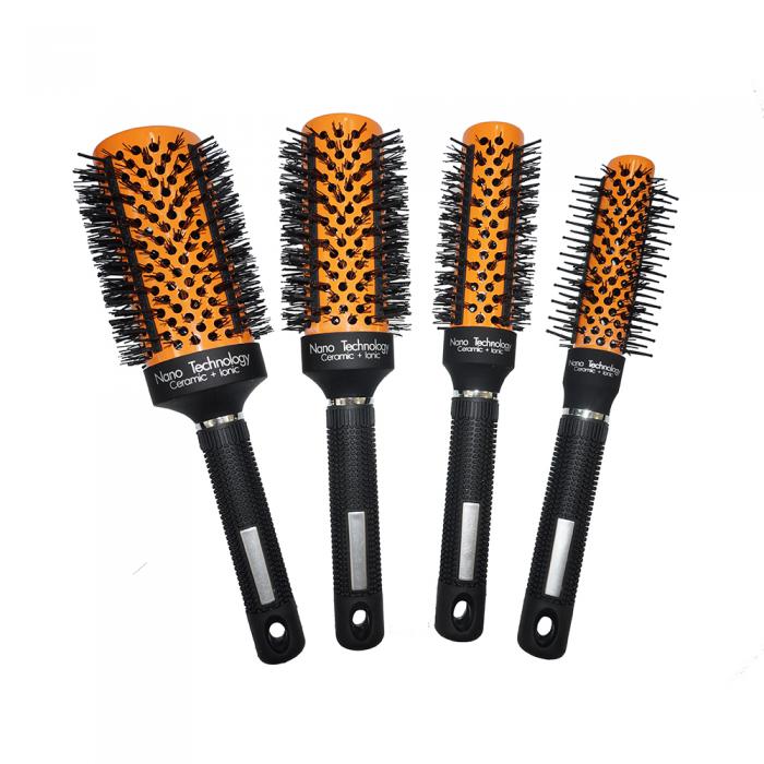 Factory Wholesale Silicon Round Hair Brush Nylon Curly HairdressingTools Round Brush