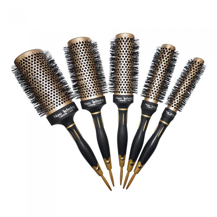 130mm Barrel XL Round Hair Brush Hairdressing Tools Anti-static Aluminum Barrel Nylon Pin