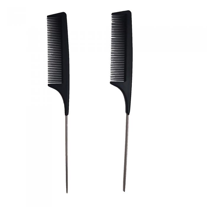 Wholesale Hair Tools Styling Plastic and Metal Pin Rat Tail Carbon Hair Combs with Logo