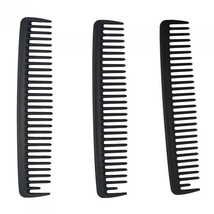 High Quality Black Carbon Durable Anti-Static Hair Comb Professional Salon Wide Tooth Combs