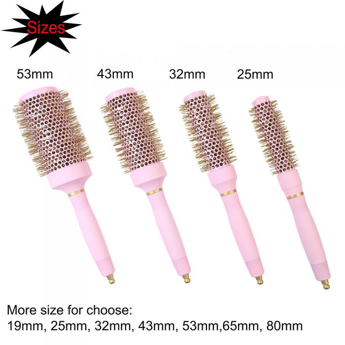 Hot Sale Pink Color Round Ionic Hair Brush High Heat Resistant Hair Styling Tools