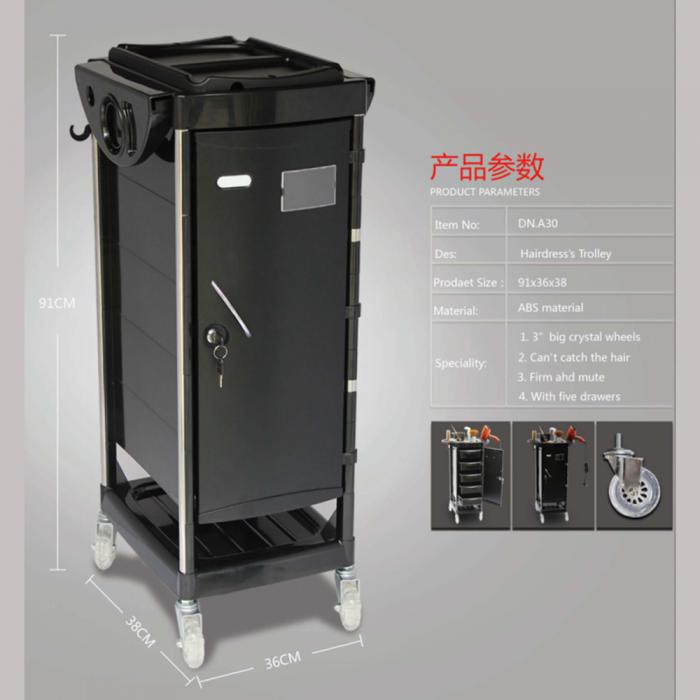 High Quality Barber Salon Cart Black Trolley Hairdressing Salon Trolleys For Sale