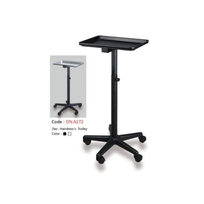 Hot Sale Simple Portable Stainless Steel Salon Tools Black Rolling Hairdressing Trolley
